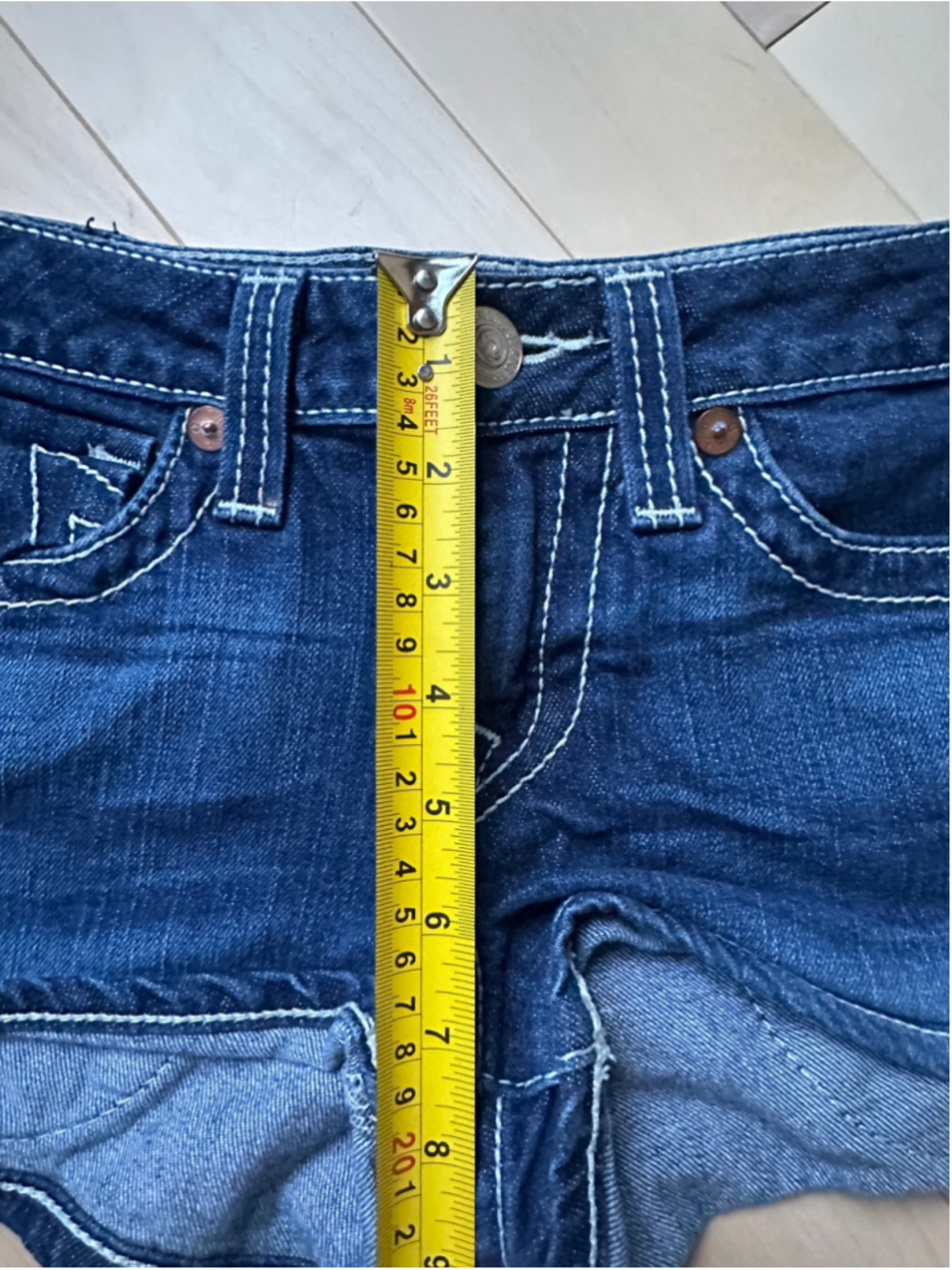 True Religion Joey Low Rise Denim Micro Shorts Made in USA Size 28 - Picture 3 of 7